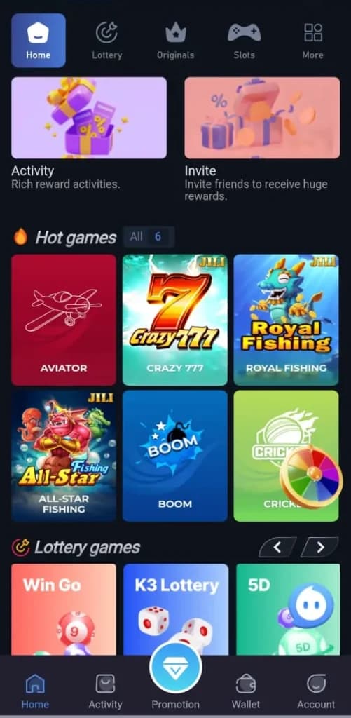 92 Jeeto Game Android app screenshot showing the main app interface